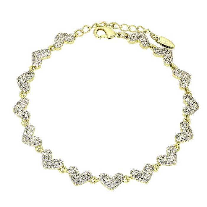 83421 Bransoletka 14k pozłacana 17+3 CM 6 MM elegancka z cyrkoniami