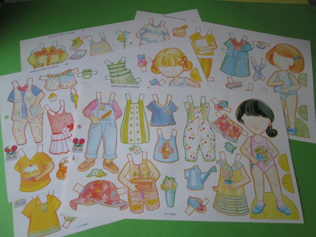 Lote 5 Bonecas Papel / Recortar Anos 90 todas diferentes - Nova