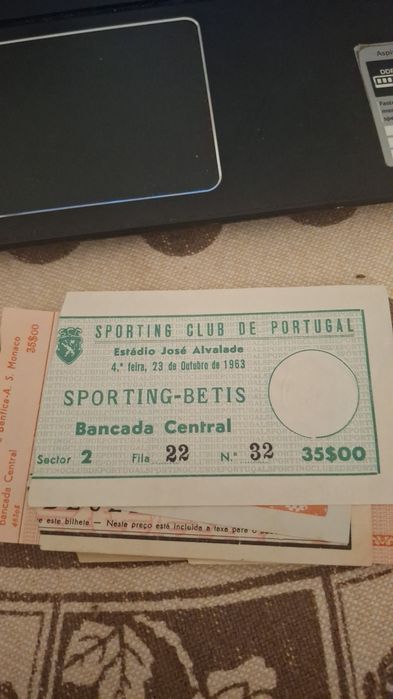 Antigo bilhete futebol sporting Betis Sevilha