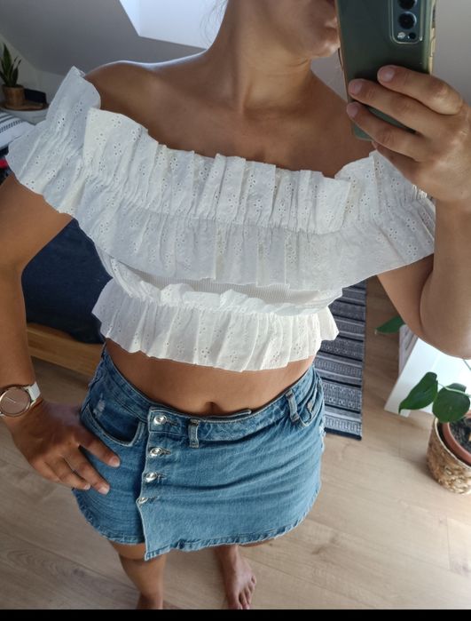 Top ażurowy haftowany biały r. S Zara nowy