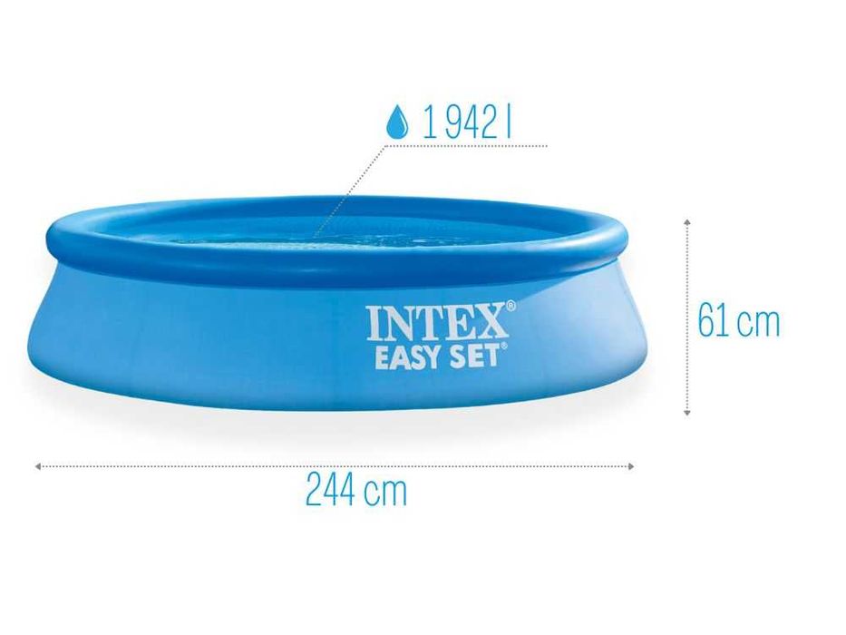 Сімейний надувний басейн Intex 28106 Easy Set 244 х 61 см Об'єм 1942 літ