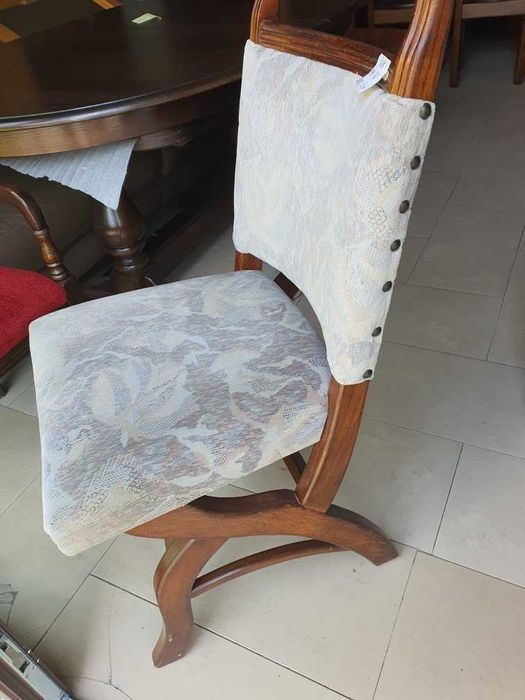 Komplet 4 krzeseł krzesła dębowe tapicerowane solidne FV DOWÓZ