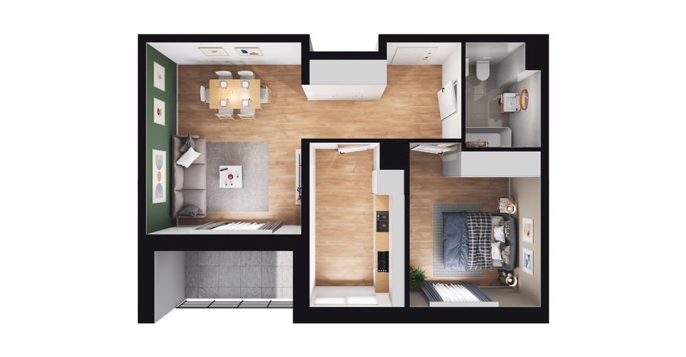 2-pokojowe mieszkanie 46m2 + balkon Bez Prowizji