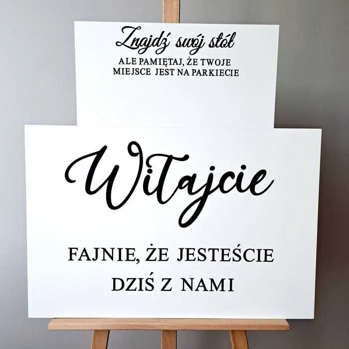 Tablica ślubna powitalna Witajcie Plan Stołów wesele ślub