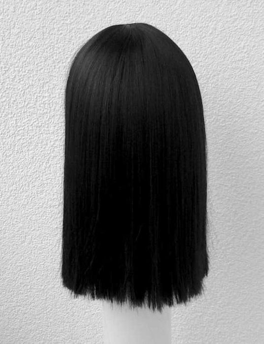 Czarna prosta peruka z prostą grzywką cosplay wig Kleopatra