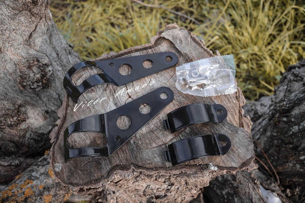 Farol Duplo Para Moto Cafe Racer/Scrambler Com Suporte (4 Modelos)|