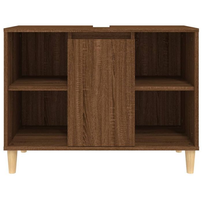 vidaXL Szafka pod umywalkę, brązowy dąb, 80x33x60 cm