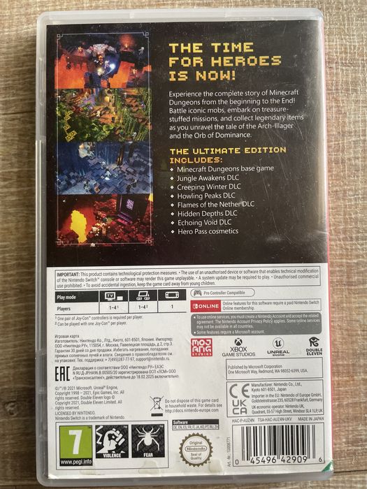 Mincraft dungeons nintendo switch