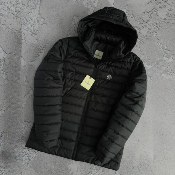 Куртка осіння Moncler чоловіча чорна | Мужская куртка осень Монклер черная