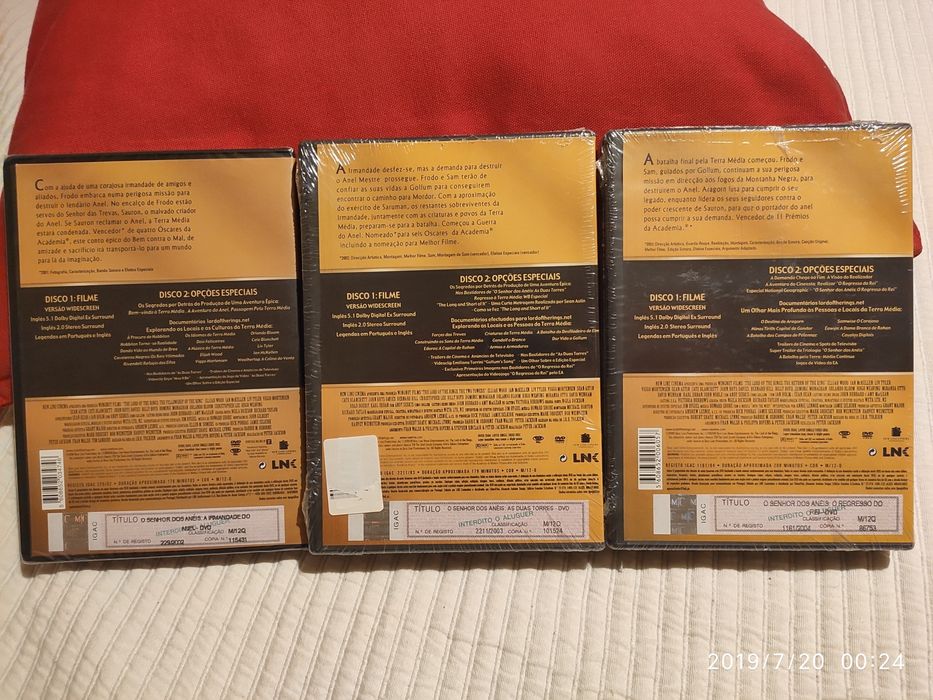 [selados] DVD Filmes Trilogia do Senhor dos anéis