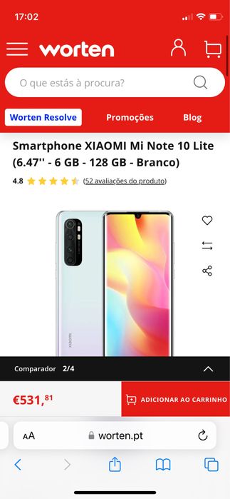 Xiaomi Mi Note 10 Lite 6GB-128 GB ( PREÇO NEGOCIÁVEL)