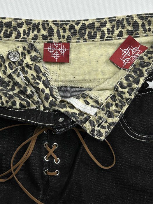 Джинси DETW Leopard Print Original Cow Scimitar Stacked Jeans штаны