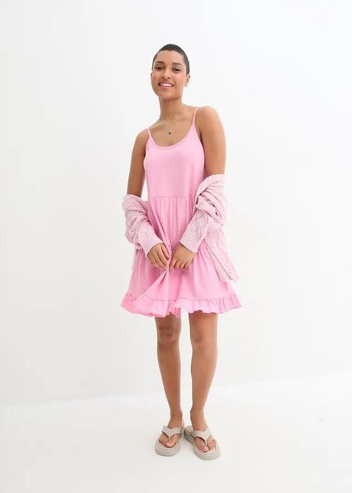 B.P.C długi top na cienkie ramiączka różowy ^52/54