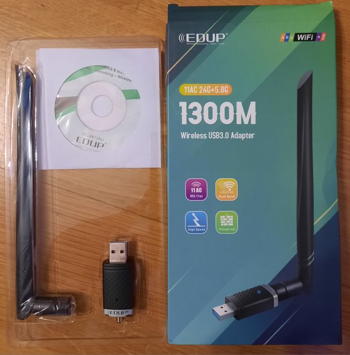 Дводіапазонний бездротовий USB 3.0 WiFi адаптер 2.4/5.8 GHz 1300 Mbps