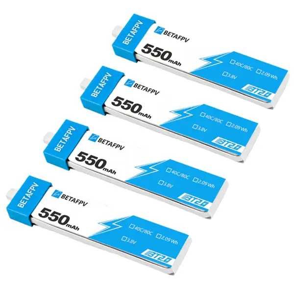 Нові Акумулятори BETAFPV BT2.0 550mAh 1S LiPo — комплект 4 акумуляторів