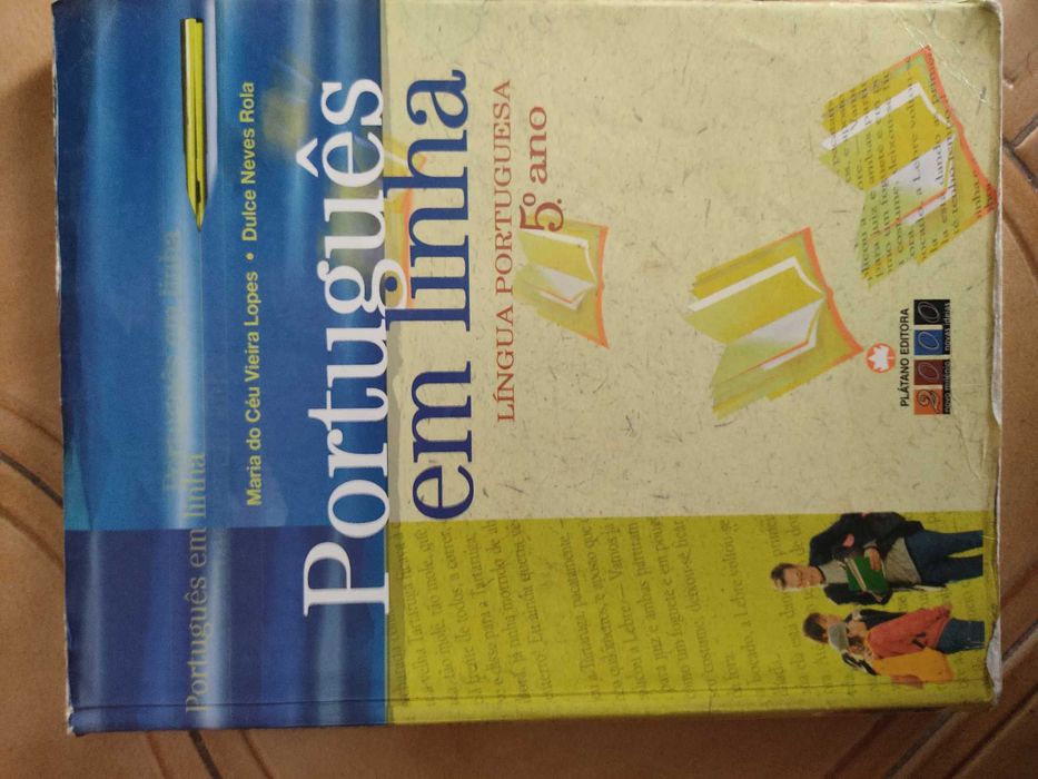 Livros escolares de diferentes anos de ensino e disciplinas