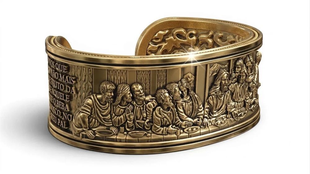 Złota bransoleta męska14k 585 wyjątkowa Ostatnia wieczerza cb200y Leonardo da Vinci! Katowice biżuteria