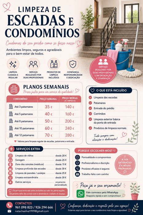 Limpeza de escadas e condominios
