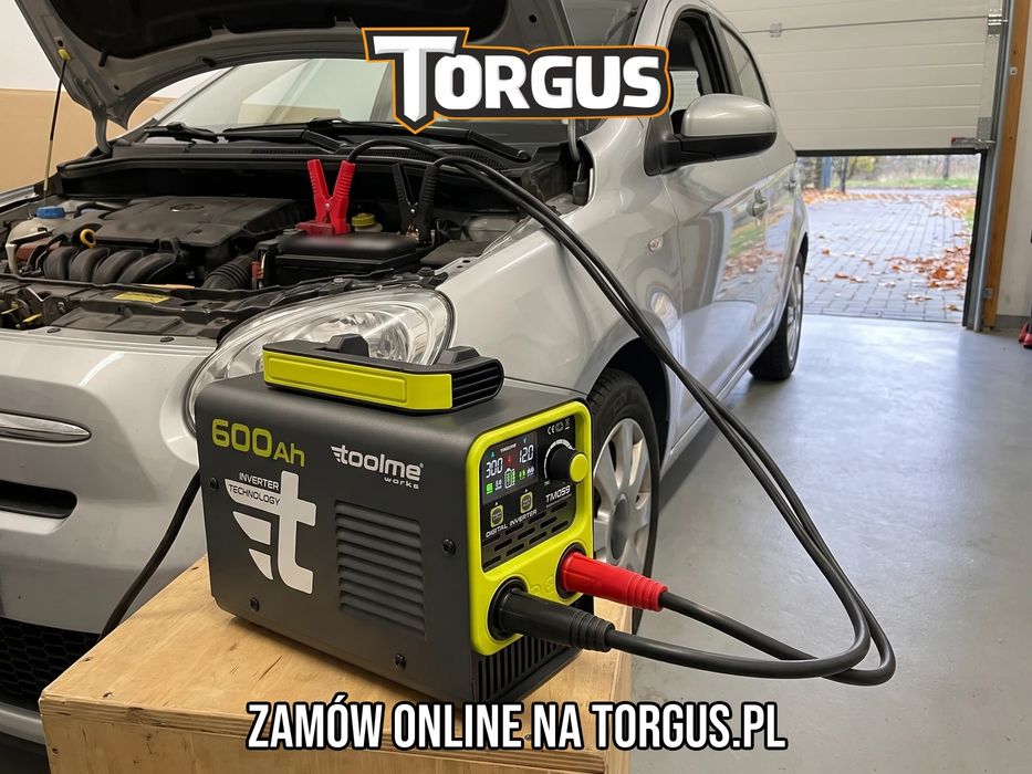 NOWY Prostownik Inwertorowy Toolme TM059 z Rozruchem 300A 12V 24V 25-600Ah Ładowarka Akumulatorów AGM GEL EFB Start-Stop Mikroprocesor FAKTURA!