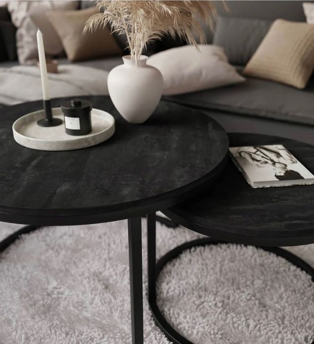 Stolik kawowy okrągły 2w1