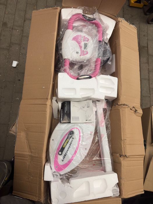 Rower treningowy mechaniczny pionowy Ultrasport F-Bike różowy