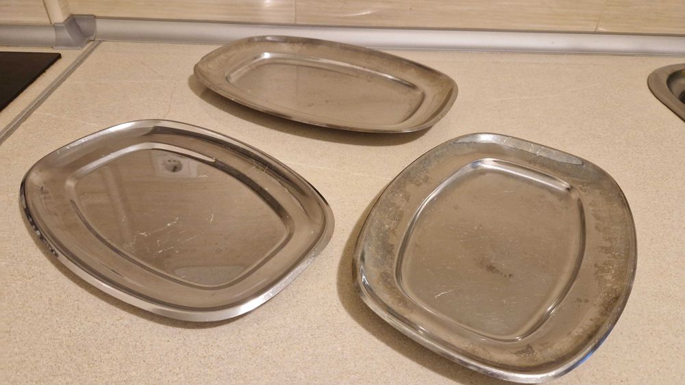 Conjunto de 2 travessas de servir em inox