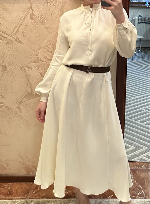 Сукня міді Zara ZW Collection | Колір Екрю | Розмір M-L