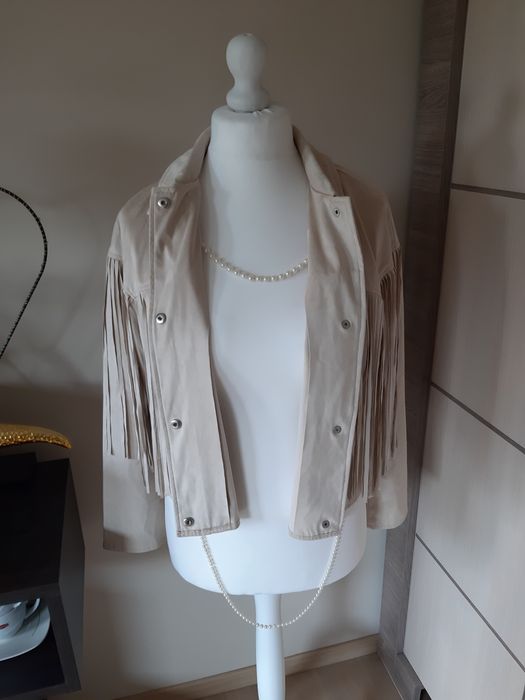 Zara frędzle kurtka lato kowbojka wesele młoda kolekcja boho kowbojka