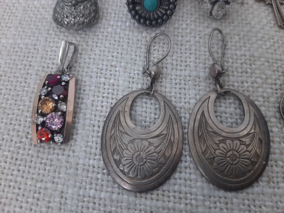 Серебро . Серьги . Подвеска . Брошь . Кольцо