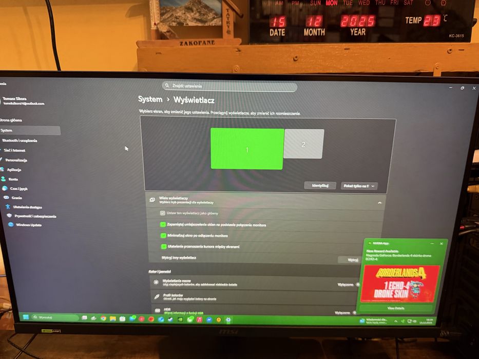 Monitor MSI G274F full HD 180Hz 1 ms Rapid IPS Gwarancja