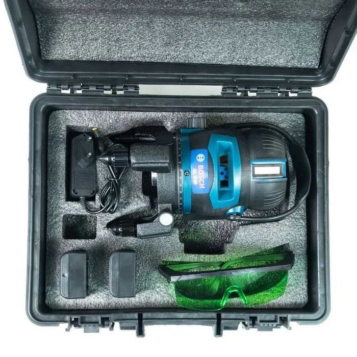 Лазерний рівень/нівелір Зелений промінь, 10м, акумуляторний