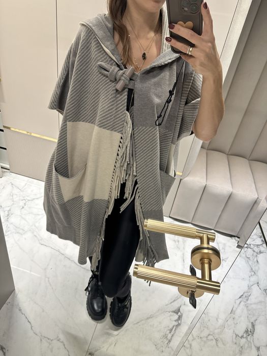 Ponczo narzutka chloe kurtka boho fredzle