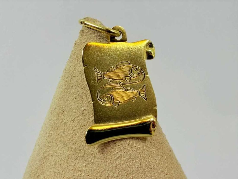 Złota zawieszka znak zodiaku ryba 585 0,99G