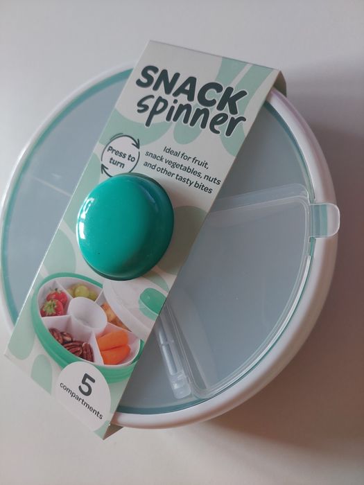 Obrotowy pojemnik na przekąski SNACK SPINNER 5 przegródek organizer na przekąski dla dzieci  lunchbox pudełko NOWY