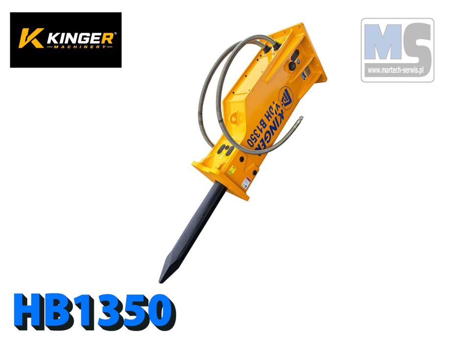 Młot hydrauliczny wyburzeniowy KINGER HB1350 do koparki GW 2 lata