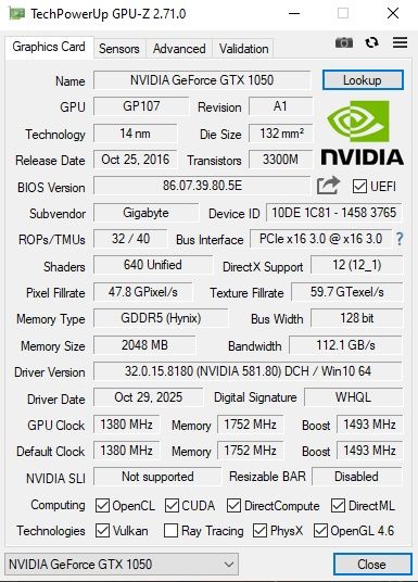 GTX 1050, MSI Tomahawk z270, i5 6400