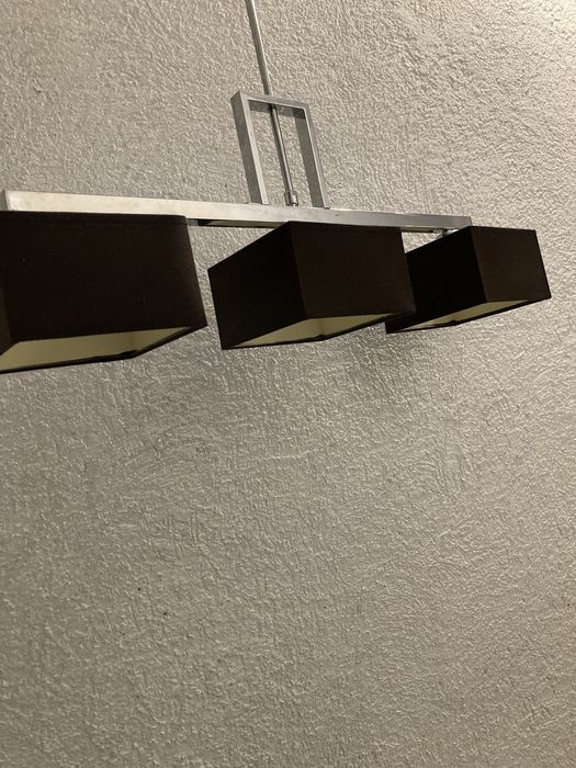 Lampa 3 żarówkowa srebrno-czarna