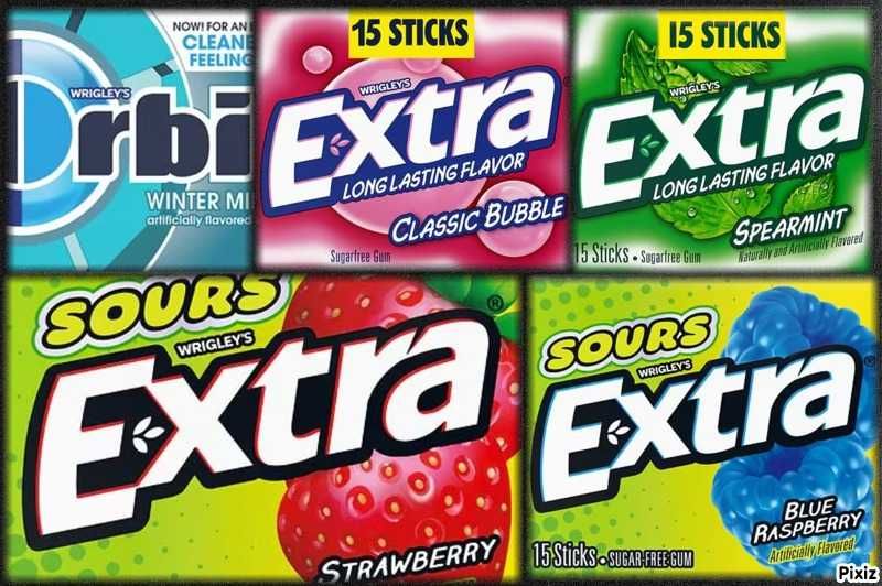 Жевательная резинка  Dubble Bubble, Trident, Extra, Orbit  США.