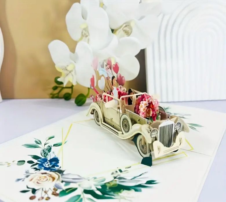 Kartka Ślubna / Weselna / Telegram Dla Młodej Pary 3D