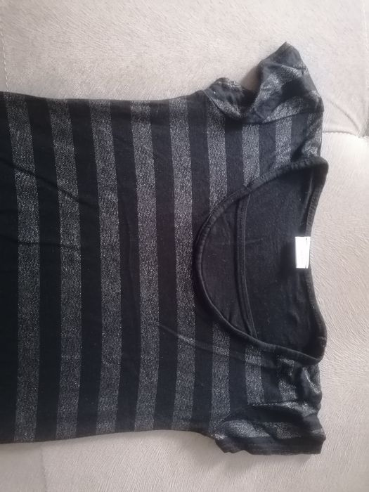 Bluzka tunika czarno srebrna 128