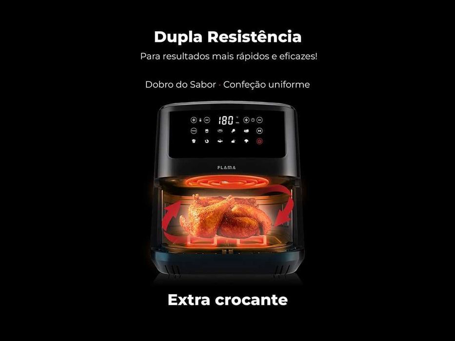 Fritadeira sem Óleo Flama Dual Heat 7.5L Digital (NOVA / SELADA)