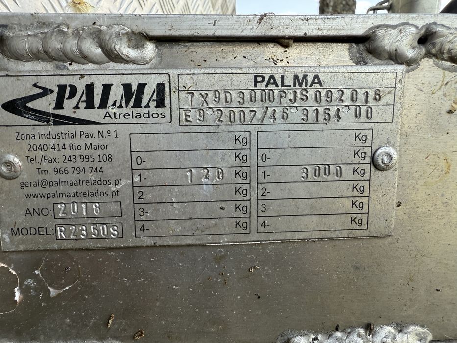 Atrelado reboque aluminio palma