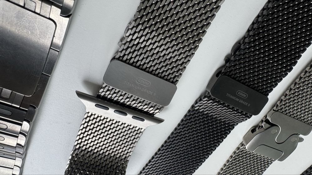 Ремінець, Браслет Оригинал Apple Watch Natural Titanium, Black, Link