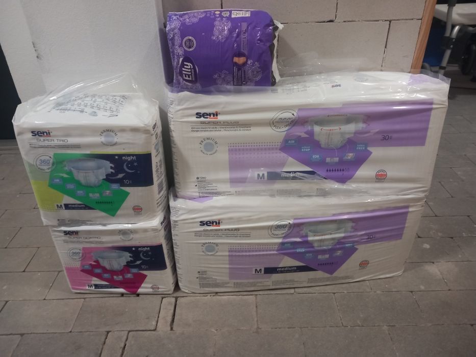 Pampersy Seni M 60szt +20szt na noc + gratis