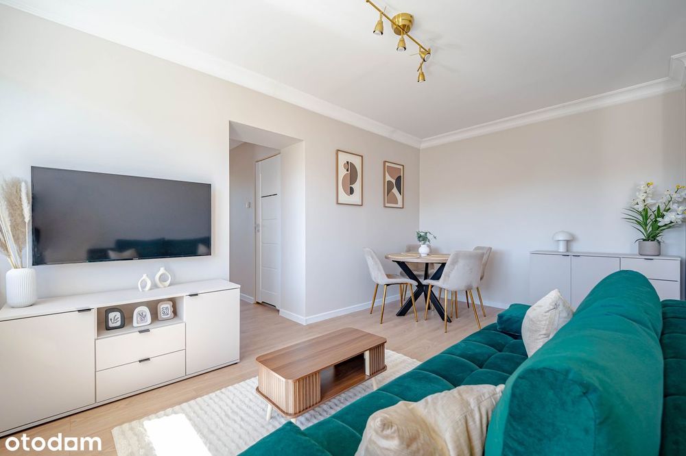 3 pok. balkon, umeblowane 43 m2, po remoncie,