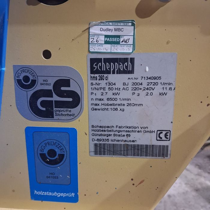 Wyrówniarka grubościówka scheppach