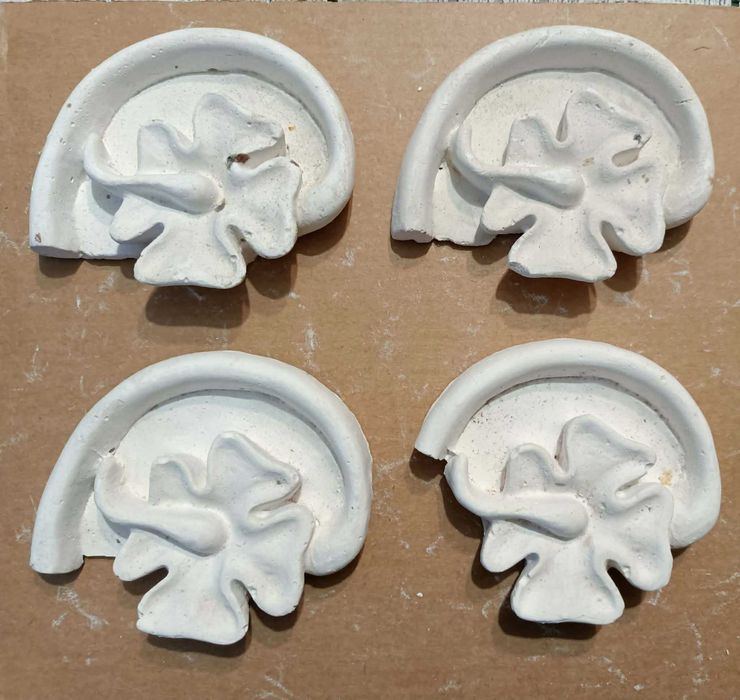 Outlet Dekor gipsowy zestaw 4 szt Koniczyna