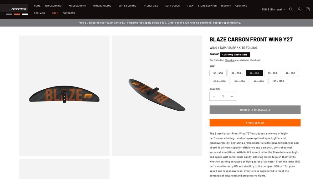 RRD BLAZE front wing foil 850