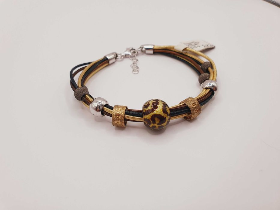 Wyjątkowa Srebrna bransoletka, złocona .925