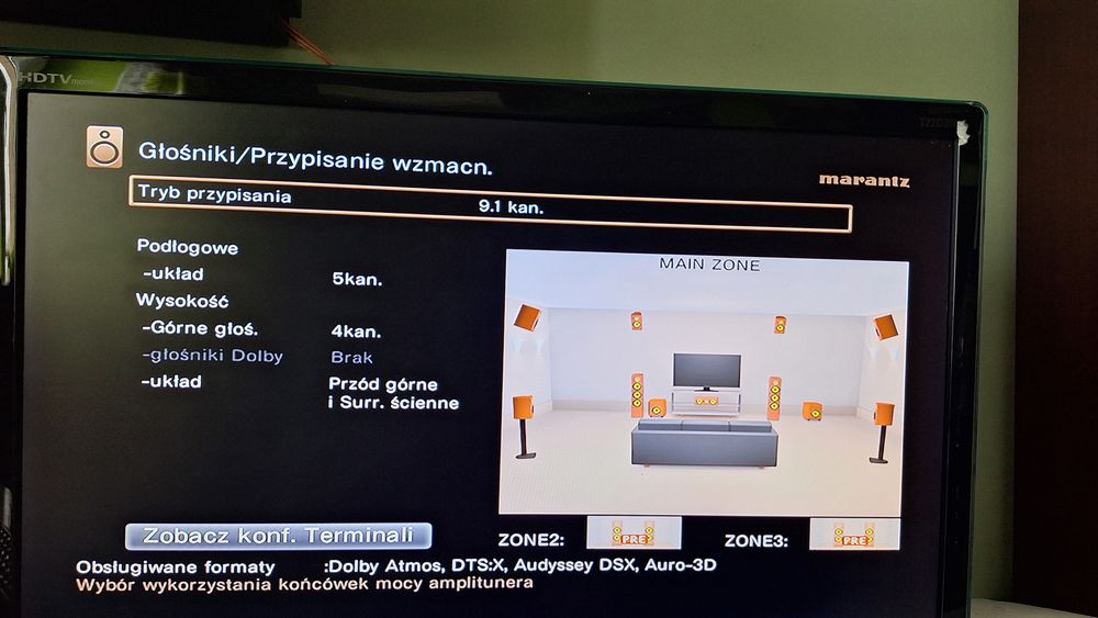 Mocny  Marantz SR7010 9.2 WI-Fi BT Atmos Auro 3D 200W